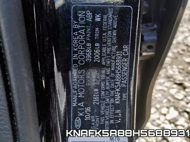KNAFK5A88H5688931 фото 2