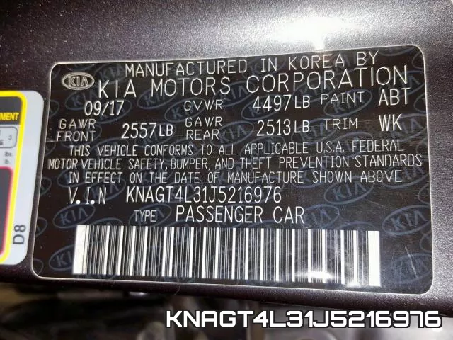 KNAGT4L31J5216976 фото 2