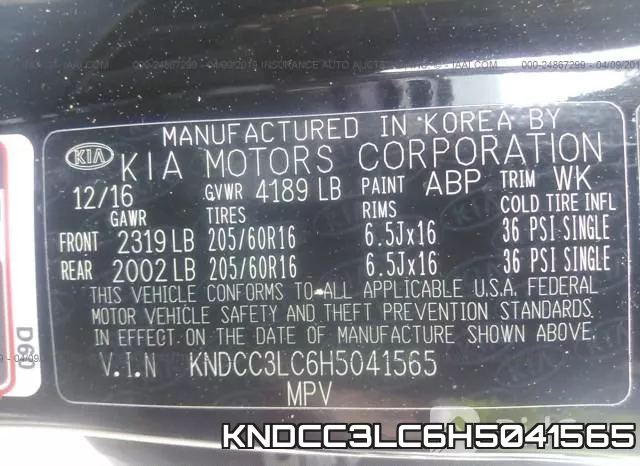 KNDCC3LC6H5041565 фото 10