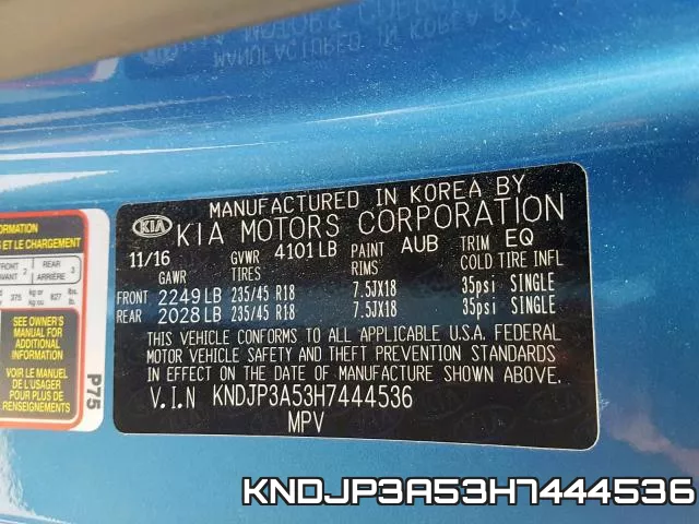 KNDJP3A53H7444536 фото 2