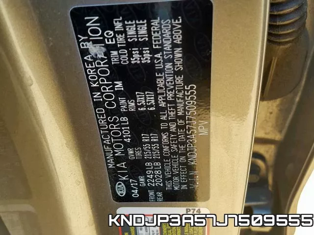 KNDJP3A57J7509555 фото 2
