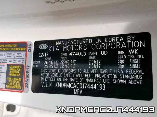 KNDPMCAC0J7444193 фото 2