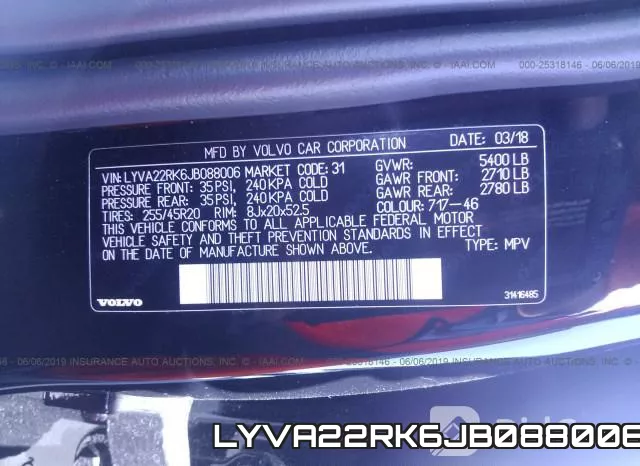 LYVA22RK6JB088006 фото 10