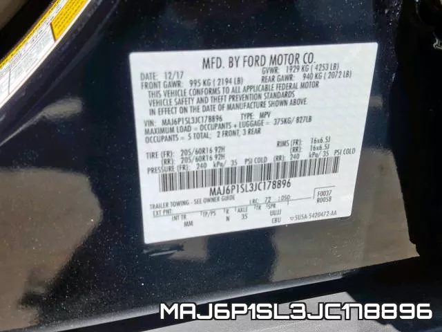 MAJ6P1SL3JC178896 фото 2