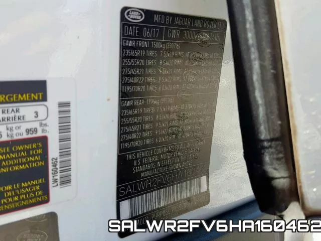 SALWR2FV6HA160462 фото 2