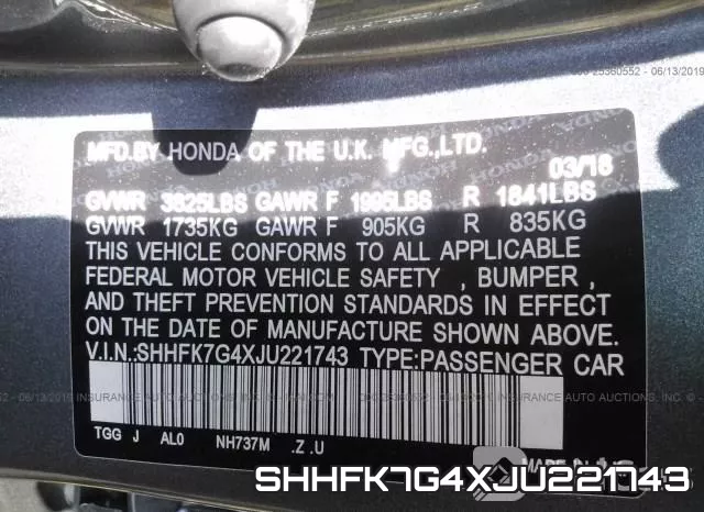 SHHFK7G4XJU221743 фото 10