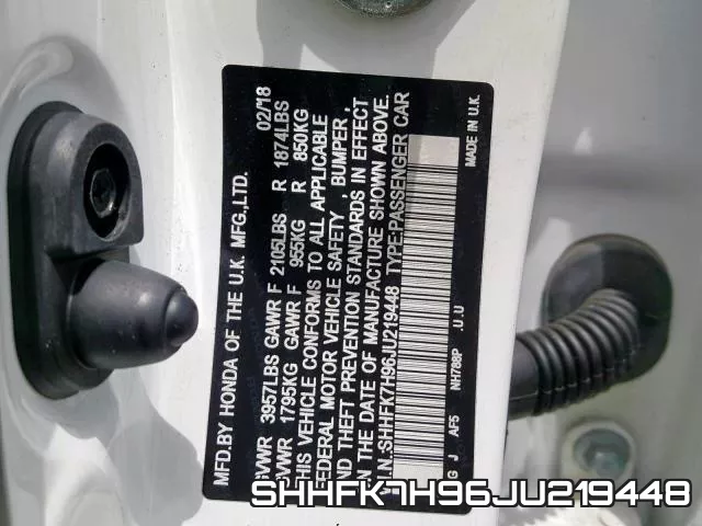 SHHFK7H96JU219448 фото 2