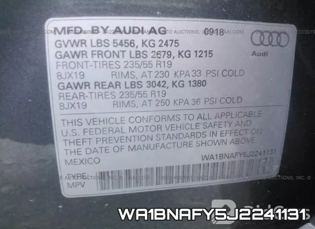 WA1BNAFY5J2241131 фото 10