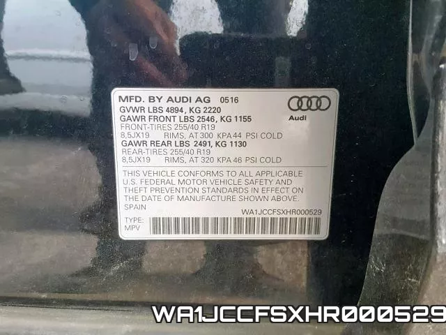 WA1JCCFSXHR000529 фото 2