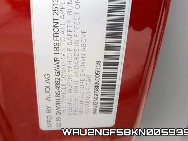 WAU2NGF58KN005939 фото 2