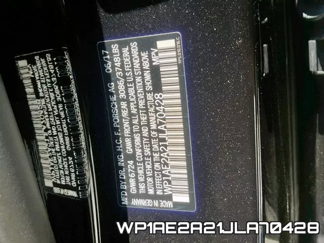 WP1AE2A21JLA70428 фото 2