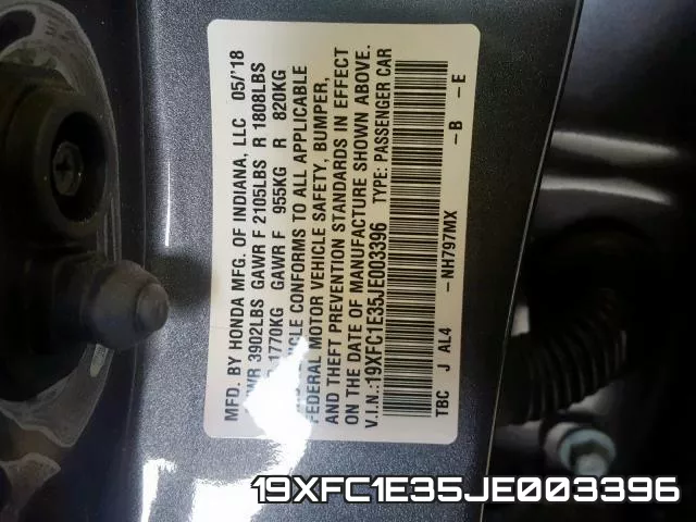 19XFC1E35JE003396 фото 2