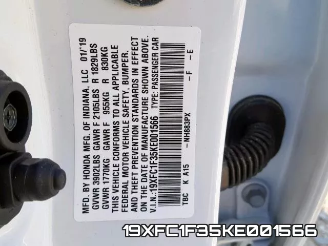 19XFC1F35KE001566 фото 2