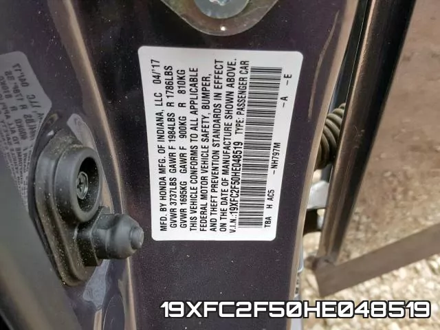 19XFC2F50HE048519 фото 2