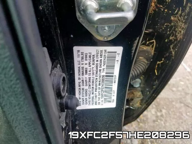 19XFC2F57HE208296 фото 2