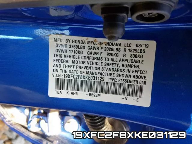 19XFC2F8XKE031129 фото 2