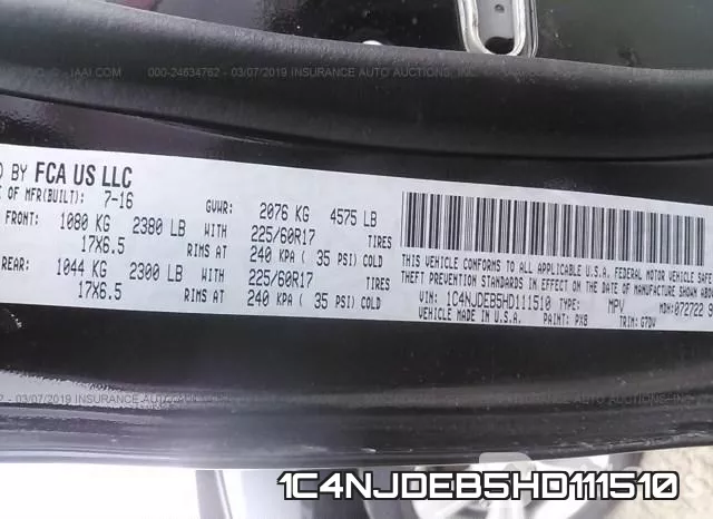 1C4NJDEB5HD111510 фото 10