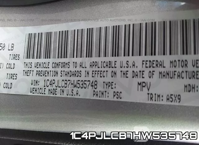 1C4PJLCB7HW535748 фото 10