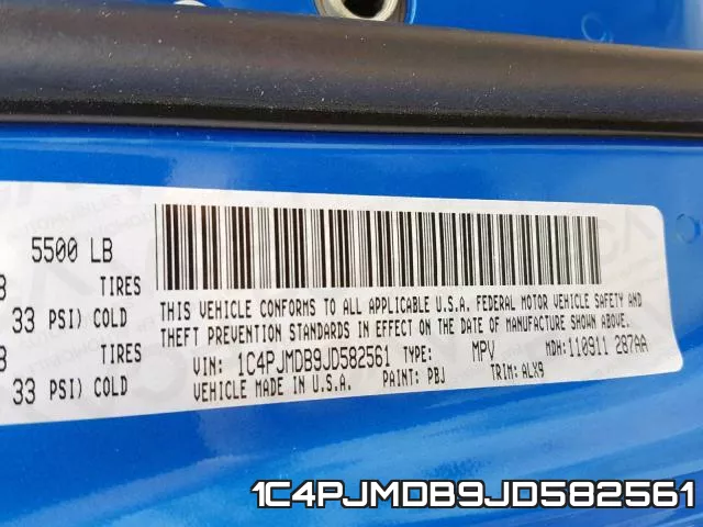 1C4PJMDB9JD582561 фото 2