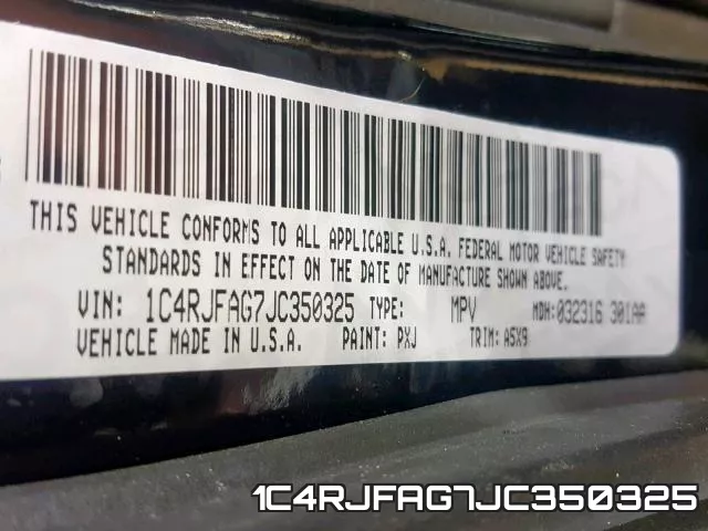 1C4RJFAG7JC350325 фото 2