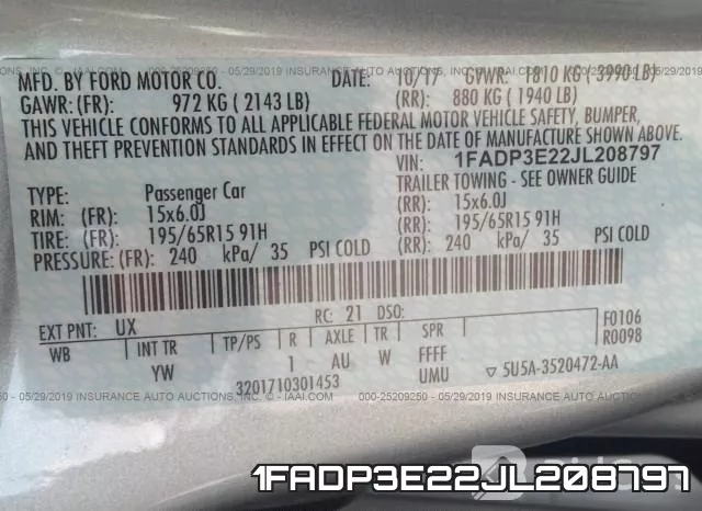 1FADP3E22JL208797 фото 9