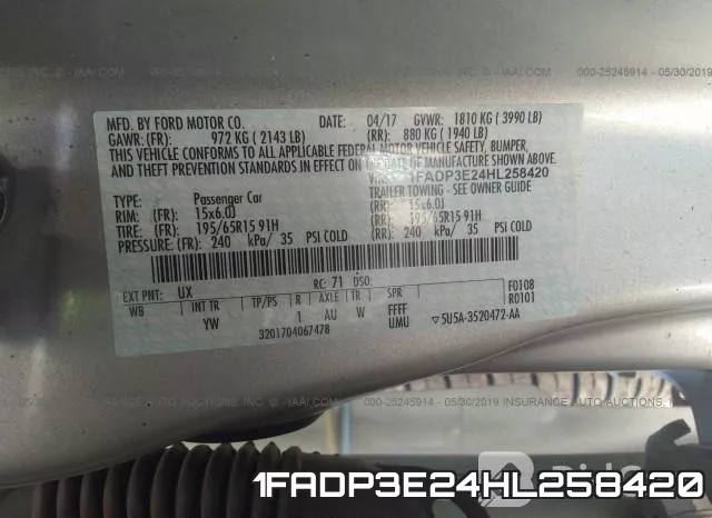 1FADP3E24HL258420 фото 10