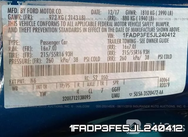 1FADP3FE5JL240412 фото 10