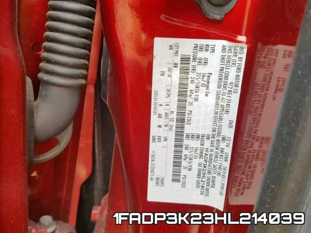 1FADP3K23HL214039 фото 2