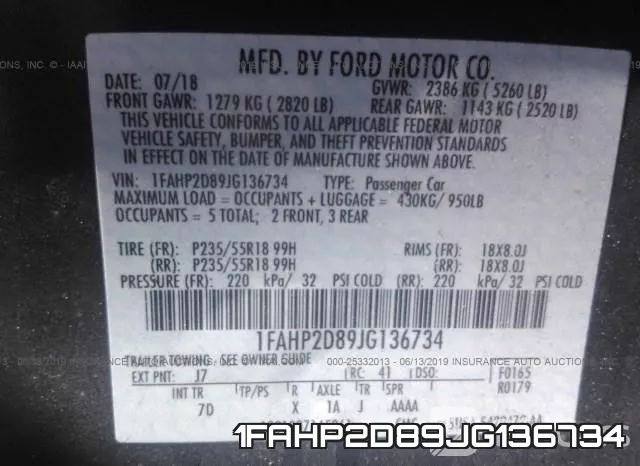 1FAHP2D89JG136734 фото 9