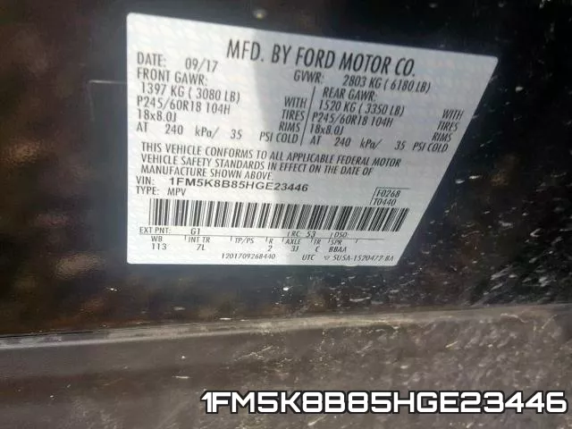 1FM5K8B85HGE23446 фото 2