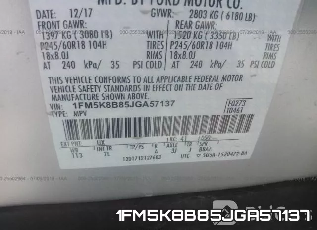 1FM5K8B85JGA57137 фото 10