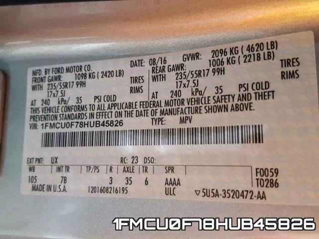 1FMCU0F78HUB45826 фото 2