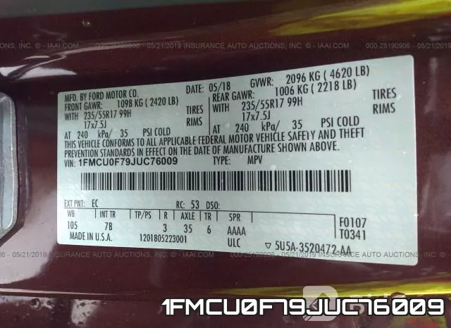1FMCU0F79JUC76009 фото 10