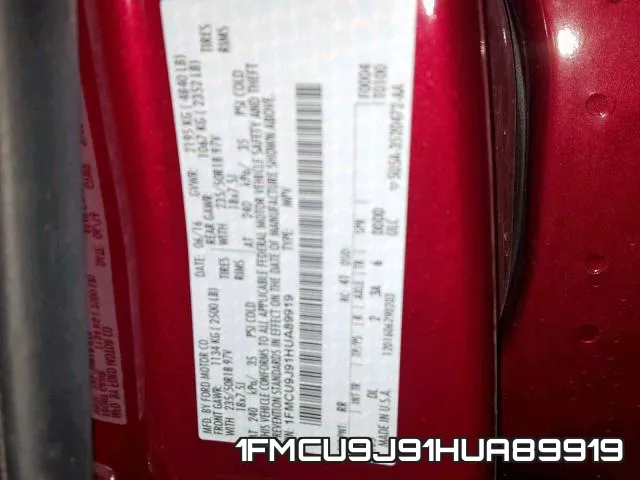 1FMCU9J91HUA89919 фото 2