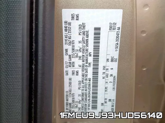 1FMCU9J93HUD56140 фото 2