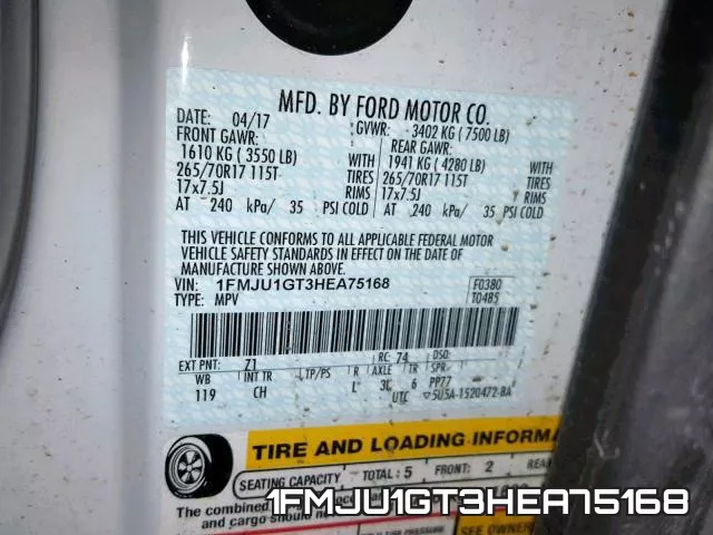 1FMJU1GT3HEA75168 фото 2