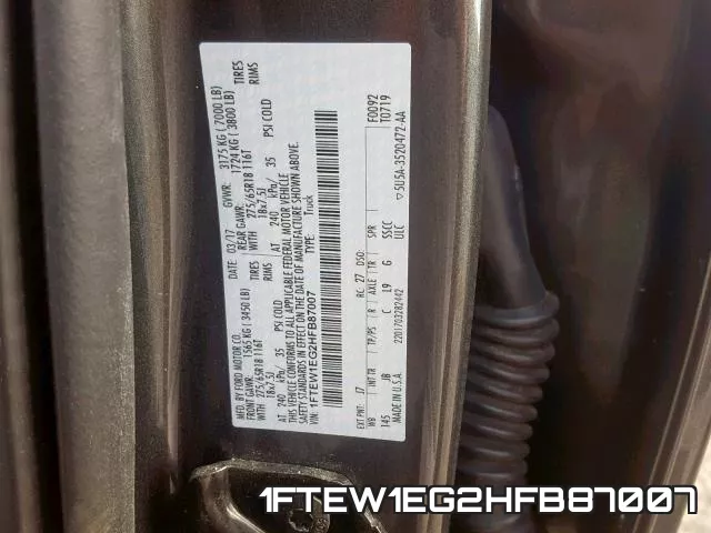 1FTEW1EG2HFB87007 фото 2