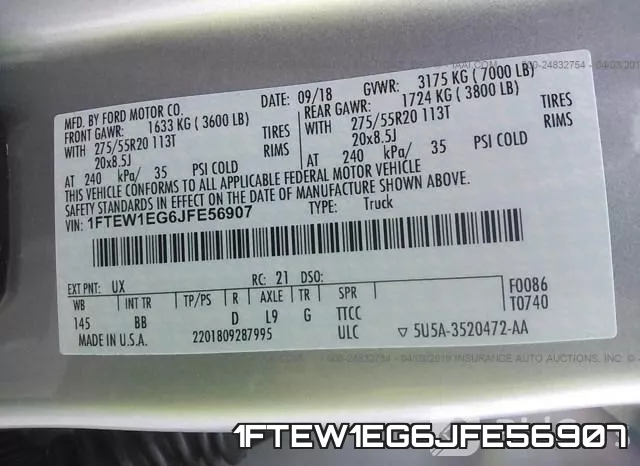 1FTEW1EG6JFE56907 фото 10