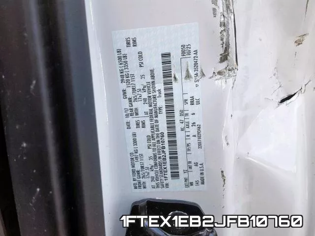 1FTEX1EB2JFB10760 фото 2