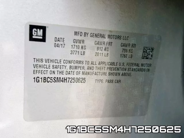 1G1BC5SM4H7250625 фото 2