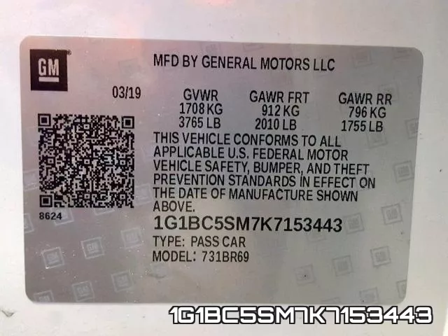 1G1BC5SM7K7153443 фото 2