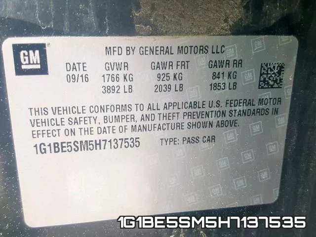 1G1BE5SM5H7137535 фото 2