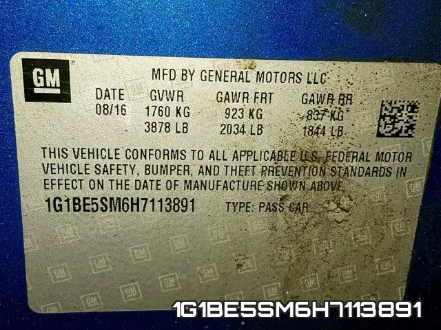 1G1BE5SM6H7113891 фото 2