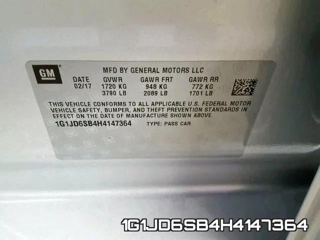 1G1JD6SB4H4147364 фото 2