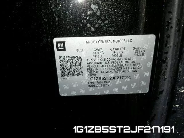 1G1ZB5ST2JF217191 фото 2