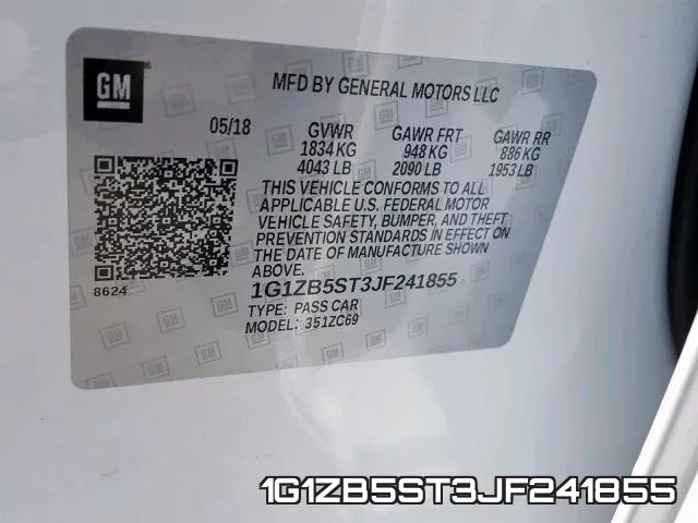 1G1ZB5ST3JF241855 фото 2