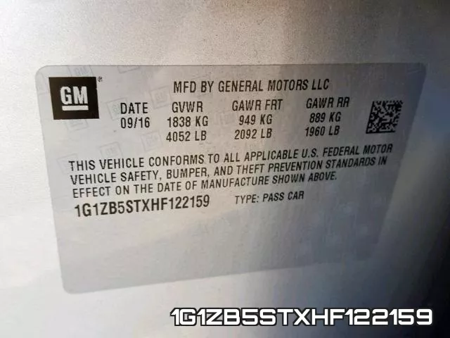 1G1ZB5STXHF122159 фото 2