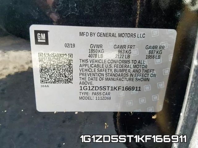 1G1ZD5ST1KF166911 фото 2