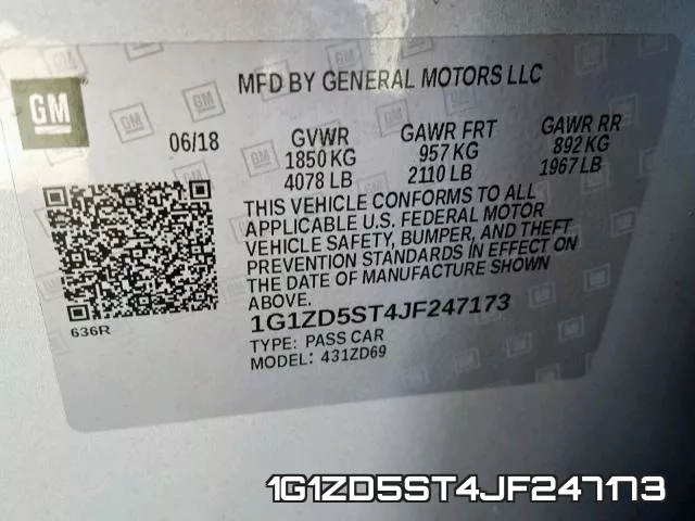 1G1ZD5ST4JF247173 фото 2