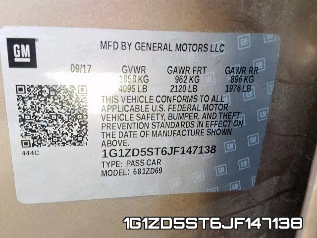 1G1ZD5ST6JF147138 фото 2